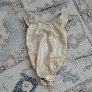 Bailey's Blossoms Gold Metallic Bodysuit Onsie Leotard Sz6-9m